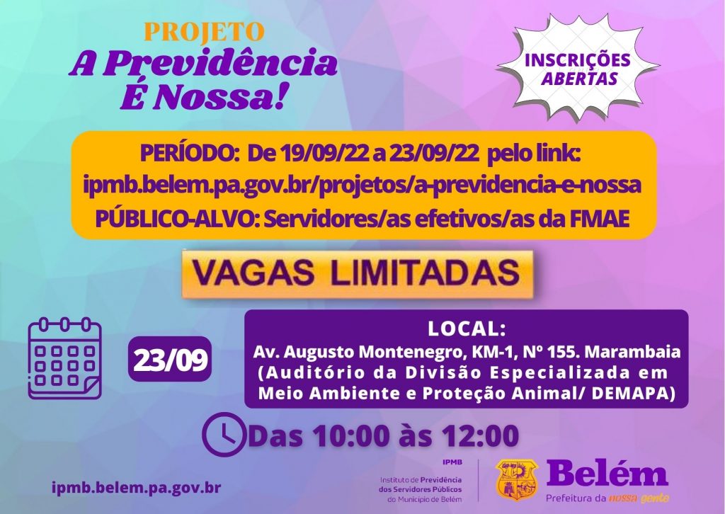 Cartaz de inscrição A Previdência é Nossa FMAE (1)